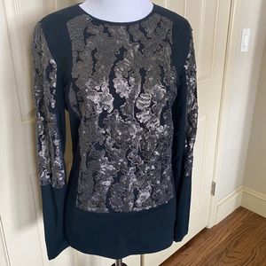 Black and Bronze Sequined Top Size (S)